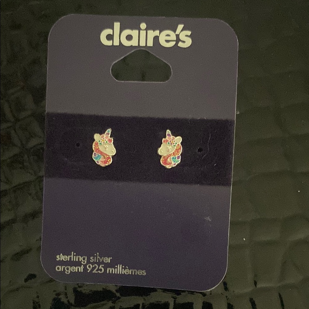 Claire’s Sterling Silver Unicorn 🦄 Earrings